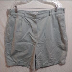 L.L.Bean Women's Original Fit Pleated Gray Shorts Plus Size 18W